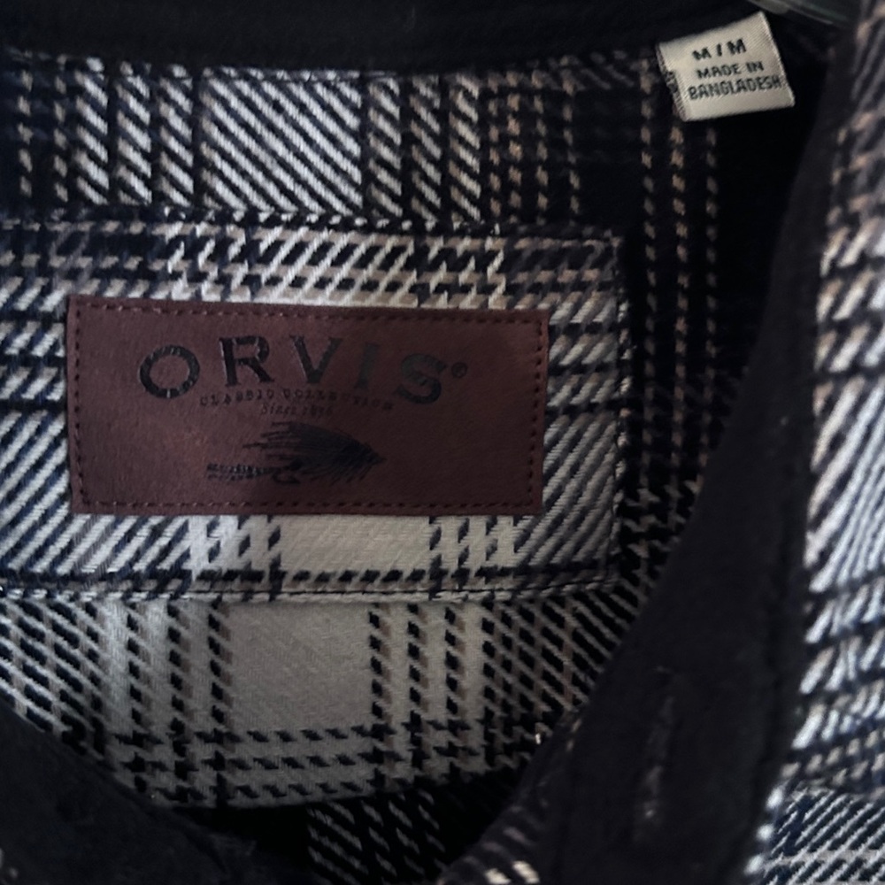 Orvis NWOT Black and White Plaid Shirt - Picture 4 of 9